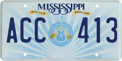 MS license plate ACC413