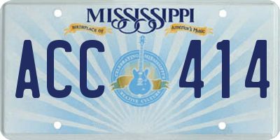 MS license plate ACC414