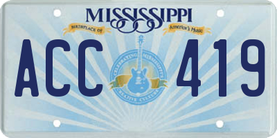 MS license plate ACC419