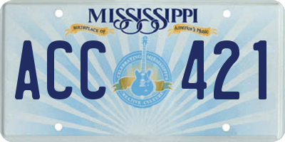 MS license plate ACC421