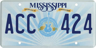 MS license plate ACC424