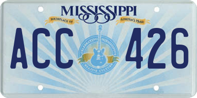 MS license plate ACC426