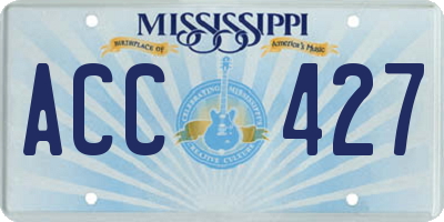 MS license plate ACC427