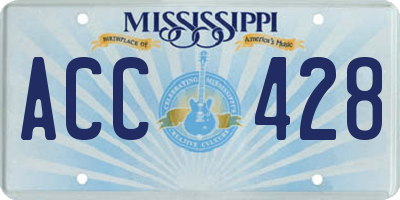 MS license plate ACC428