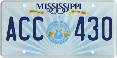 MS license plate ACC430