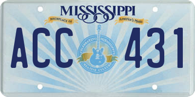 MS license plate ACC431