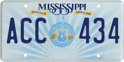 MS license plate ACC434