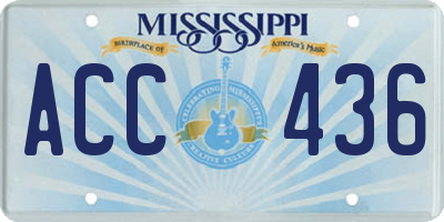 MS license plate ACC436