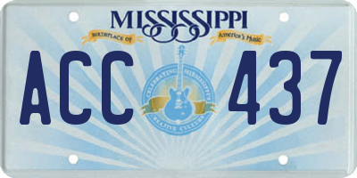 MS license plate ACC437