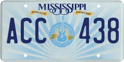 MS license plate ACC438