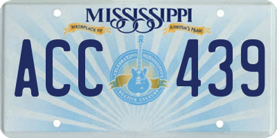 MS license plate ACC439