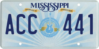 MS license plate ACC441