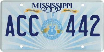 MS license plate ACC442