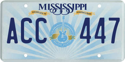 MS license plate ACC447
