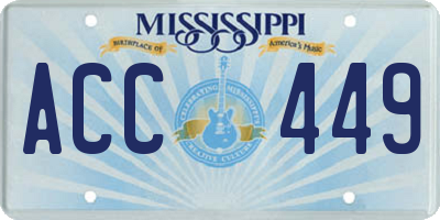 MS license plate ACC449