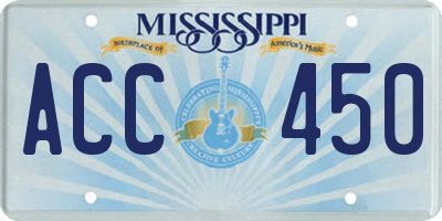 MS license plate ACC450