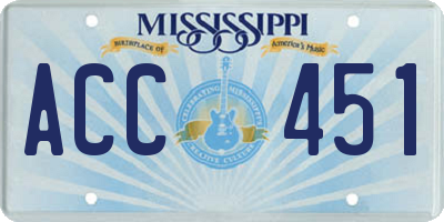 MS license plate ACC451
