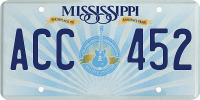 MS license plate ACC452