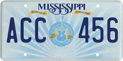MS license plate ACC456