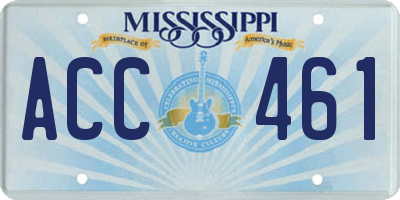 MS license plate ACC461