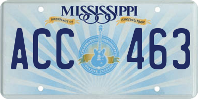 MS license plate ACC463