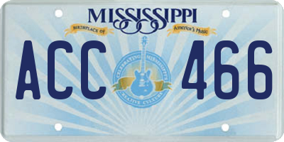 MS license plate ACC466