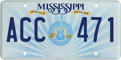 MS license plate ACC471