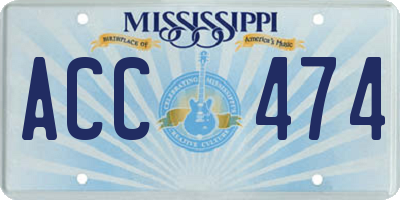 MS license plate ACC474