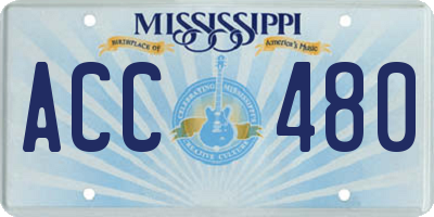 MS license plate ACC480