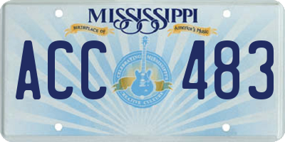 MS license plate ACC483
