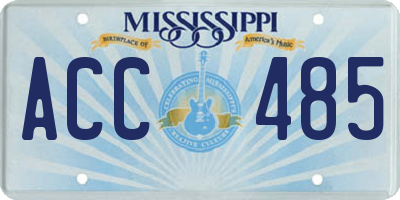MS license plate ACC485