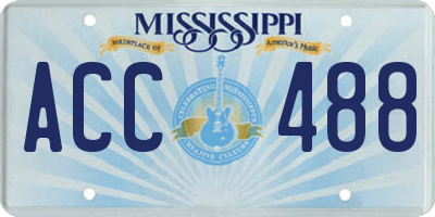 MS license plate ACC488