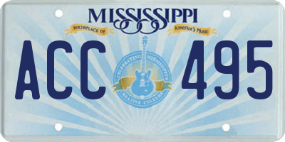 MS license plate ACC495