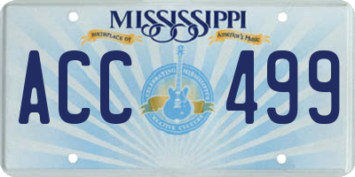 MS license plate ACC499