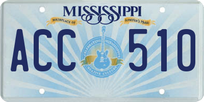 MS license plate ACC510