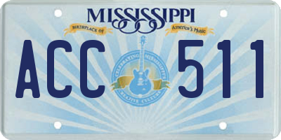 MS license plate ACC511