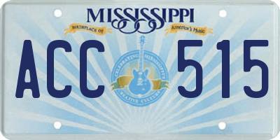 MS license plate ACC515