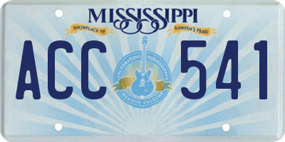 MS license plate ACC541