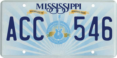 MS license plate ACC546