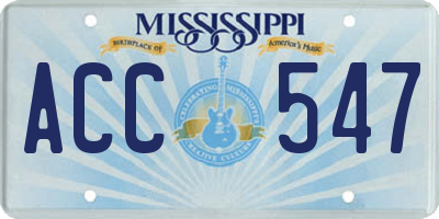 MS license plate ACC547