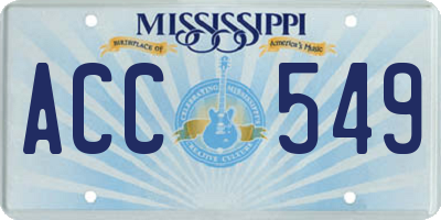 MS license plate ACC549