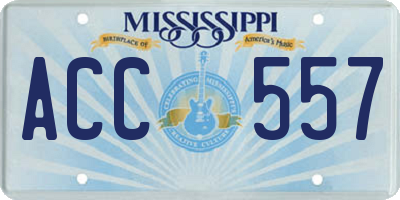 MS license plate ACC557