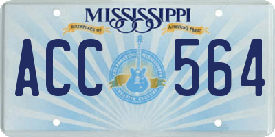 MS license plate ACC564