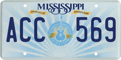 MS license plate ACC569