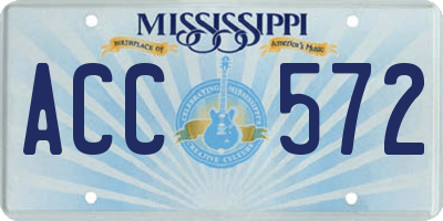 MS license plate ACC572