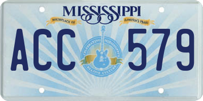 MS license plate ACC579