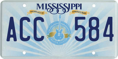 MS license plate ACC584