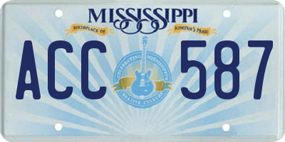 MS license plate ACC587