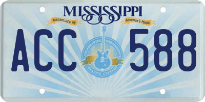 MS license plate ACC588