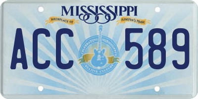 MS license plate ACC589